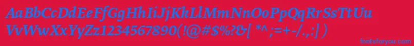 GretatextproMediumitalic Font – Blue Fonts on Red Background