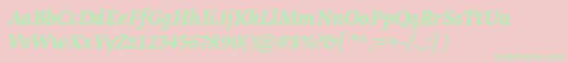 GretatextproMediumitalic Font – Green Fonts on Pink Background