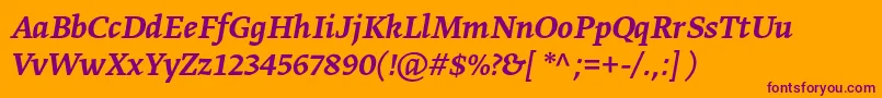 GretatextproMediumitalic Font – Purple Fonts on Orange Background