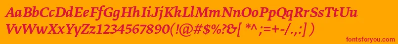 GretatextproMediumitalic Font – Red Fonts on Orange Background