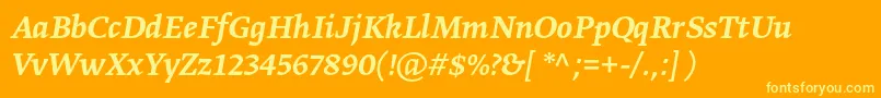 GretatextproMediumitalic Font – Yellow Fonts on Orange Background