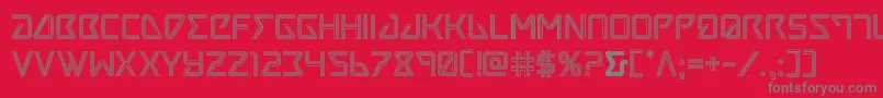 Tracerengrave Font – Gray Fonts on Red Background