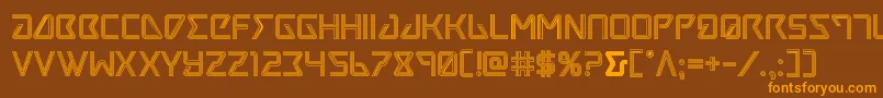 Tracerengrave Font – Orange Fonts on Brown Background