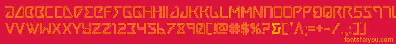 Tracerengrave Font – Orange Fonts on Red Background