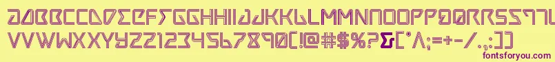 Tracerengrave-Schriftart – Violette Schriften auf gelbem Hintergrund