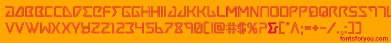 フォントTracerengrave – オレンジの背景に赤い文字