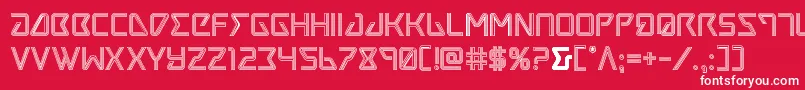 Tracerengrave Font – White Fonts on Red Background