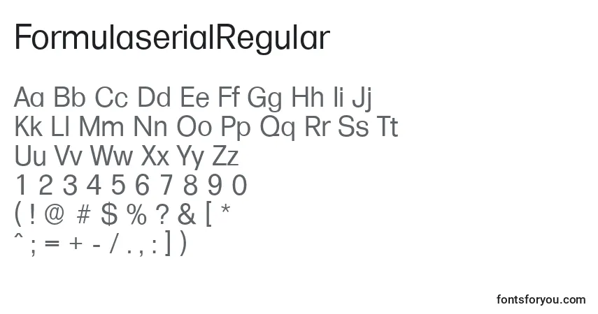 Fuente FormulaserialRegular - alfabeto, números, caracteres especiales