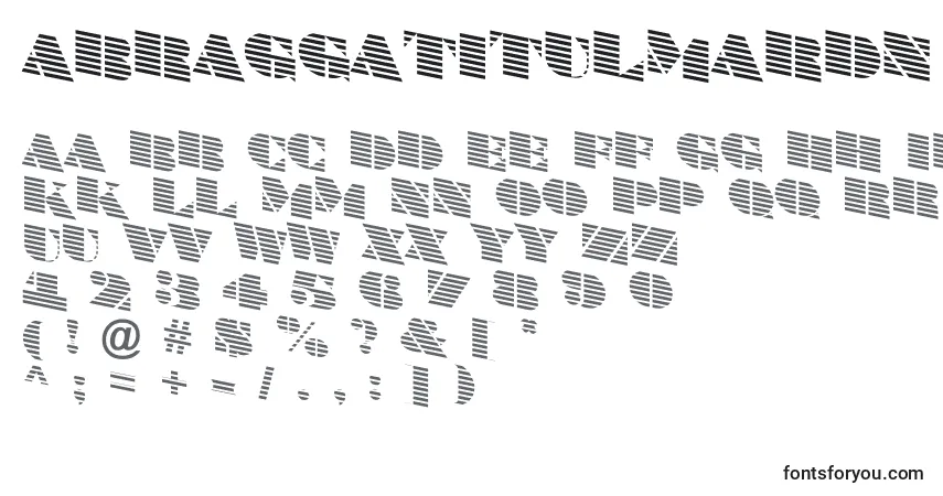 A fonte ABraggatitulmardn – alfabeto, números, caracteres especiais