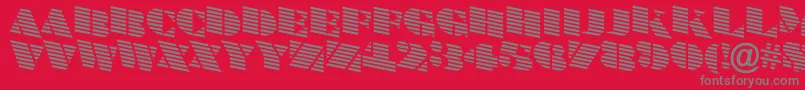 フォントABraggatitulmardn – 赤い背景に灰色の文字