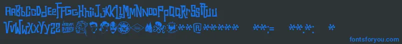 Snorks Font – Blue Fonts on Black Background