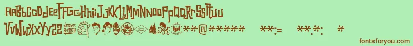 Snorks Font – Brown Fonts on Green Background