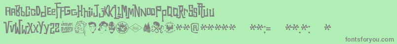 Snorks-Schriftart – Graue Schriften auf grünem Hintergrund