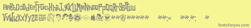 Snorks Font – Gray Fonts on Yellow Background