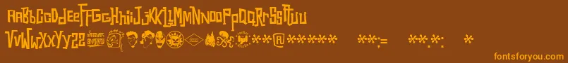 Snorks Font – Orange Fonts on Brown Background