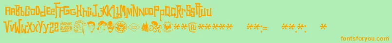 Snorks Font – Orange Fonts on Green Background