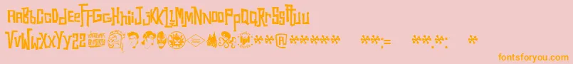 Snorks Font – Orange Fonts on Pink Background