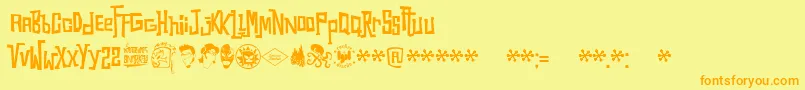 Snorks Font – Orange Fonts on Yellow Background