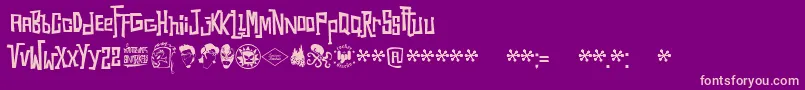 Snorks Font – Pink Fonts on Purple Background