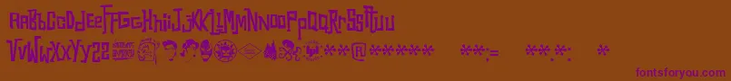 Snorks-Schriftart – Violette Schriften auf braunem Hintergrund