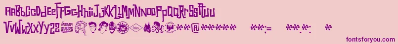 Snorks-Schriftart – Violette Schriften auf rosa Hintergrund