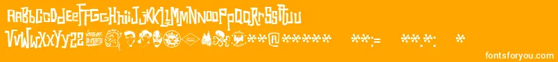 Snorks Font – White Fonts on Orange Background