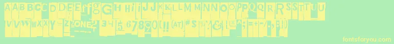 Gubbenil-fontti – keltaiset fontit vihreällä taustalla