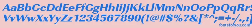 UrwimperialtultbolextwidOblique Font – Blue Fonts on Pink Background