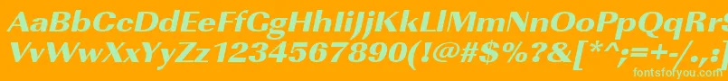 UrwimperialtultbolextwidOblique Font – Green Fonts on Orange Background