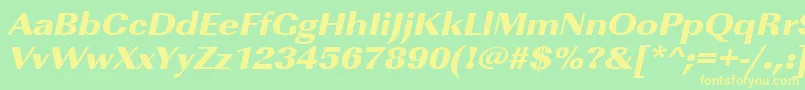 UrwimperialtultbolextwidOblique Font – Yellow Fonts on Green Background