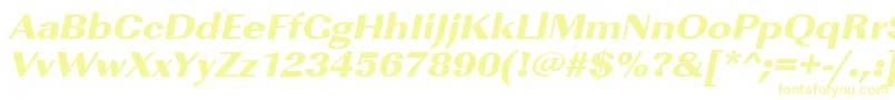 UrwimperialtultbolextwidOblique Font – Yellow Fonts on White Background