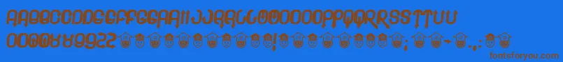 Plee Font – Brown Fonts on Blue Background