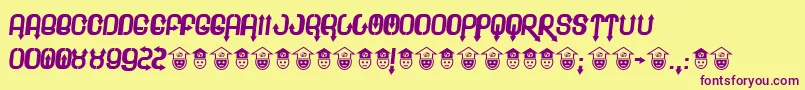 Plee Font – Purple Fonts on Yellow Background