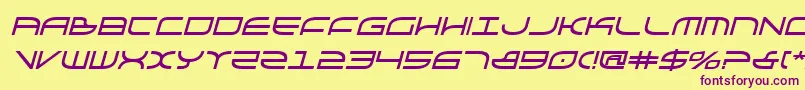 GalgaboldItalic Font – Purple Fonts on Yellow Background