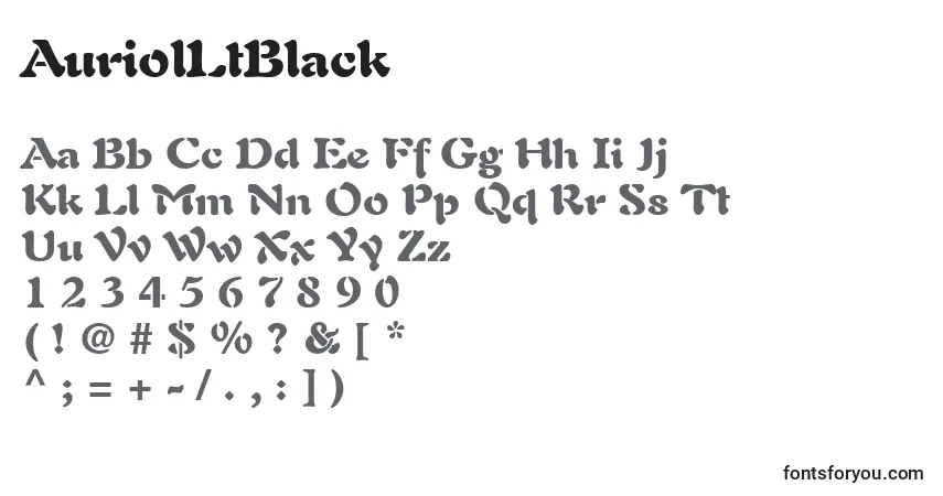 Czcionka AuriolLtBlack – alfabet, cyfry, specjalne znaki