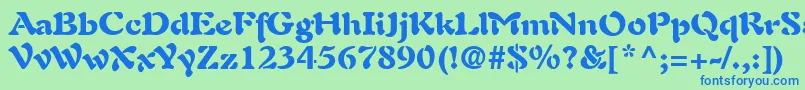 AuriolLtBlack Font – Blue Fonts on Green Background