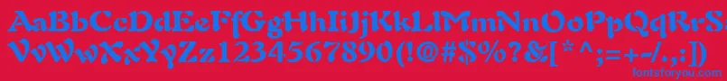 フォントAuriolLtBlack – 赤い背景に青い文字