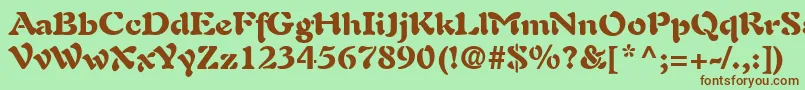 Шрифт AuriolLtBlack – коричневые шрифты на зелёном фоне