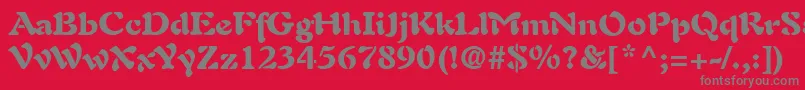 フォントAuriolLtBlack – 赤い背景に灰色の文字