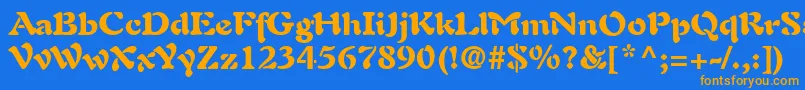 Шрифт AuriolLtBlack – оранжевые шрифты на синем фоне