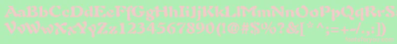 AuriolLtBlack Font – Pink Fonts on Green Background