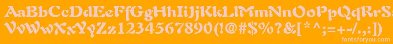 AuriolLtBlack Font – Pink Fonts on Orange Background