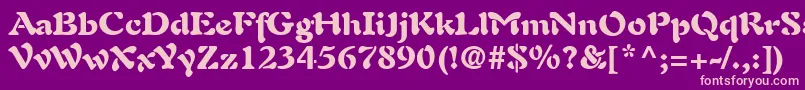 AuriolLtBlack Font – Pink Fonts on Purple Background