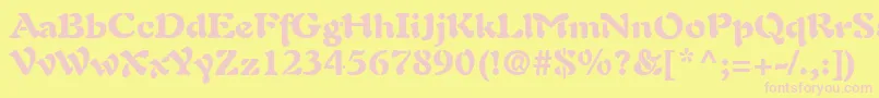 AuriolLtBlack Font – Pink Fonts on Yellow Background