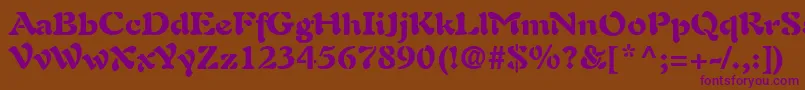 AuriolLtBlack Font – Purple Fonts on Brown Background