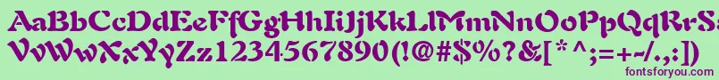 Шрифт AuriolLtBlack – фиолетовые шрифты на зелёном фоне