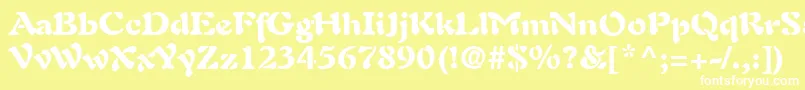 AuriolLtBlack Font – White Fonts on Yellow Background