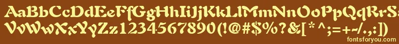 AuriolLtBlack Font – Yellow Fonts on Brown Background