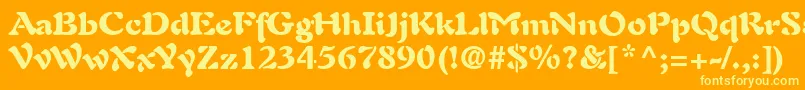 AuriolLtBlack-Schriftart – Gelbe Schriften auf orangefarbenem Hintergrund