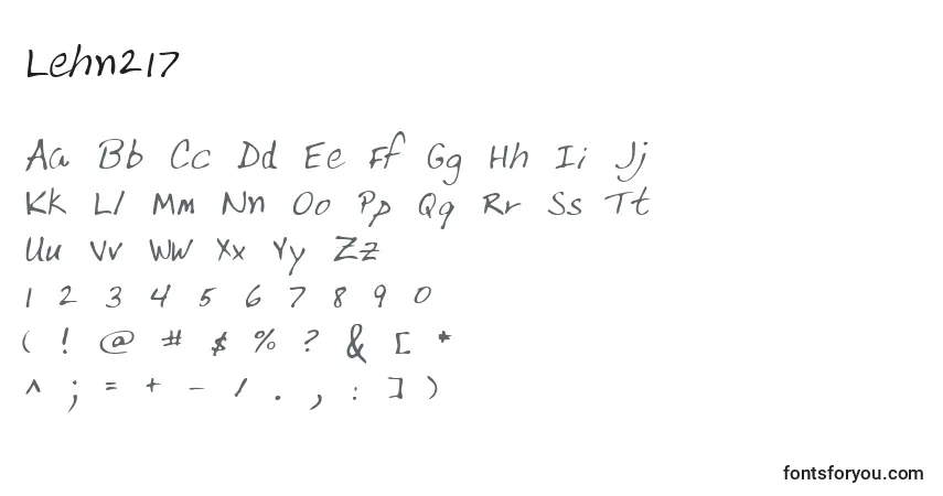 A fonte Lehn217 – alfabeto, números, caracteres especiais